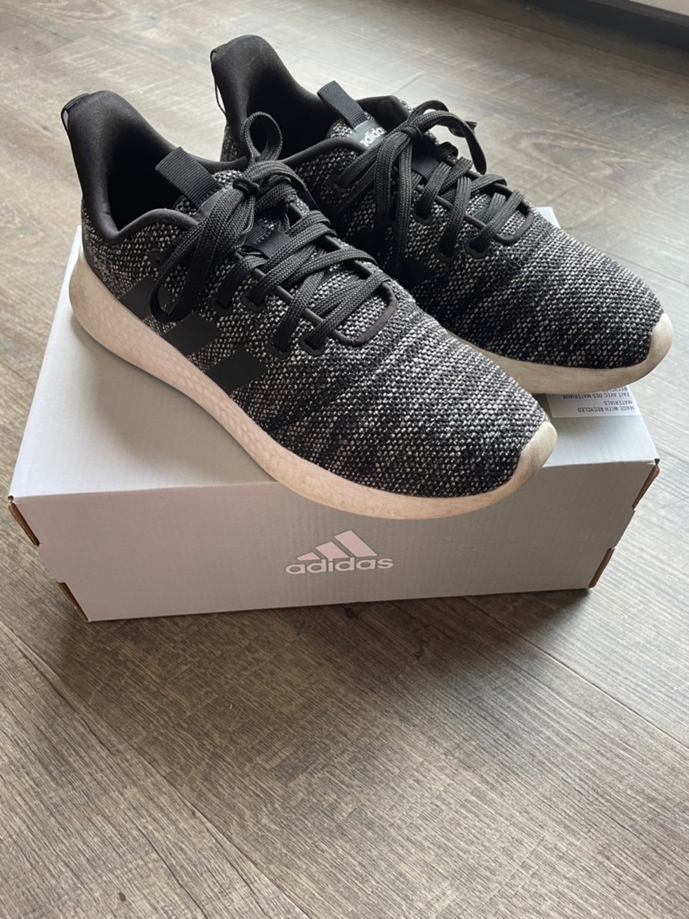 adidas Black and Gray Knit Casual Sneakers